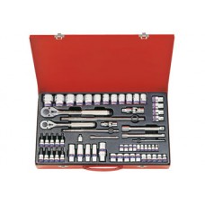 1/4" + 3/8" + 1/2" bộ tuýp 62 chi tiết hệ mét Kingtony 9063MR